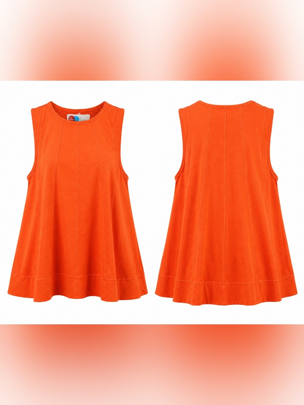 NWOT FP Beach Free People Orange Cotton Swing Tank Tunic Cover Up L Boho Lounge